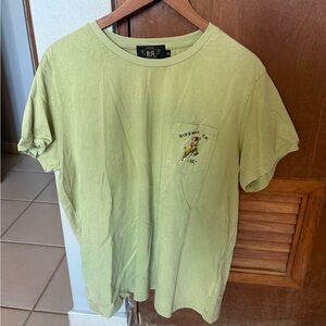 Ralph Lauren Double RL Olive Green Pocket Tee with Small Chest Graphic